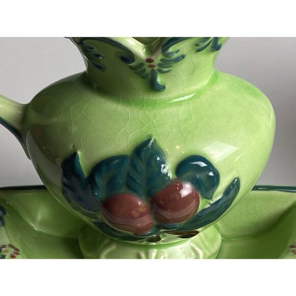 Lipper & Mann pitcher/basin shaped green wall pocket vase - Picture 4 of 8